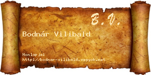 Bodnár Vilibald névjegykártya